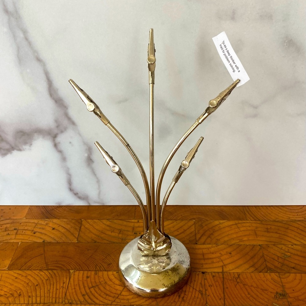 Vintage Art Deco Chrome Post Card Holder Biz Cards